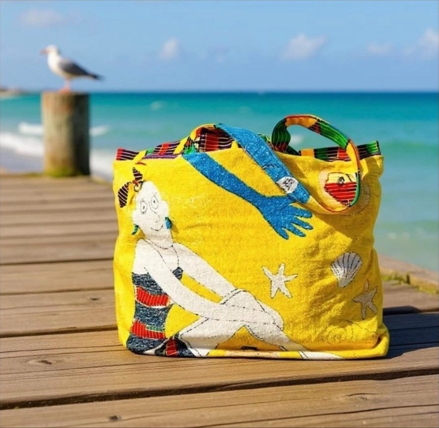 Handmade African print tote bag