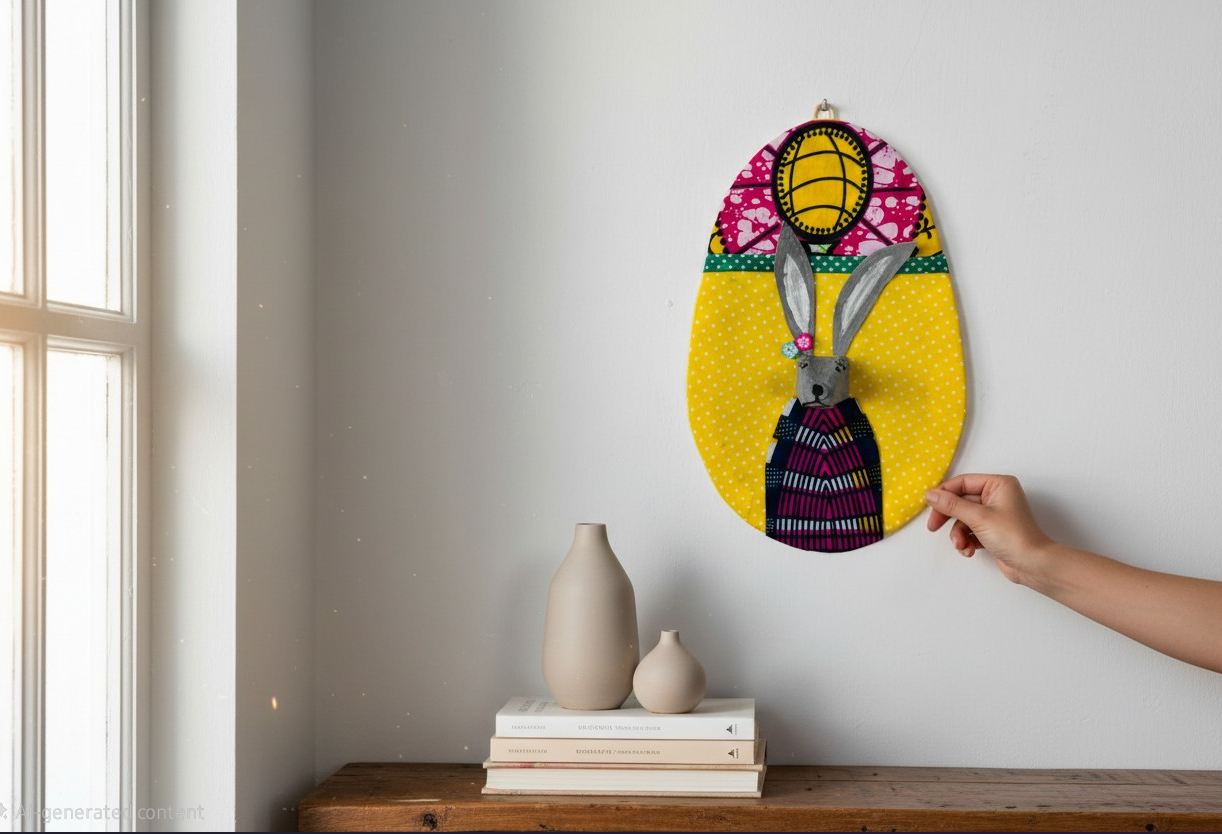 Handmade fabric wall ornament