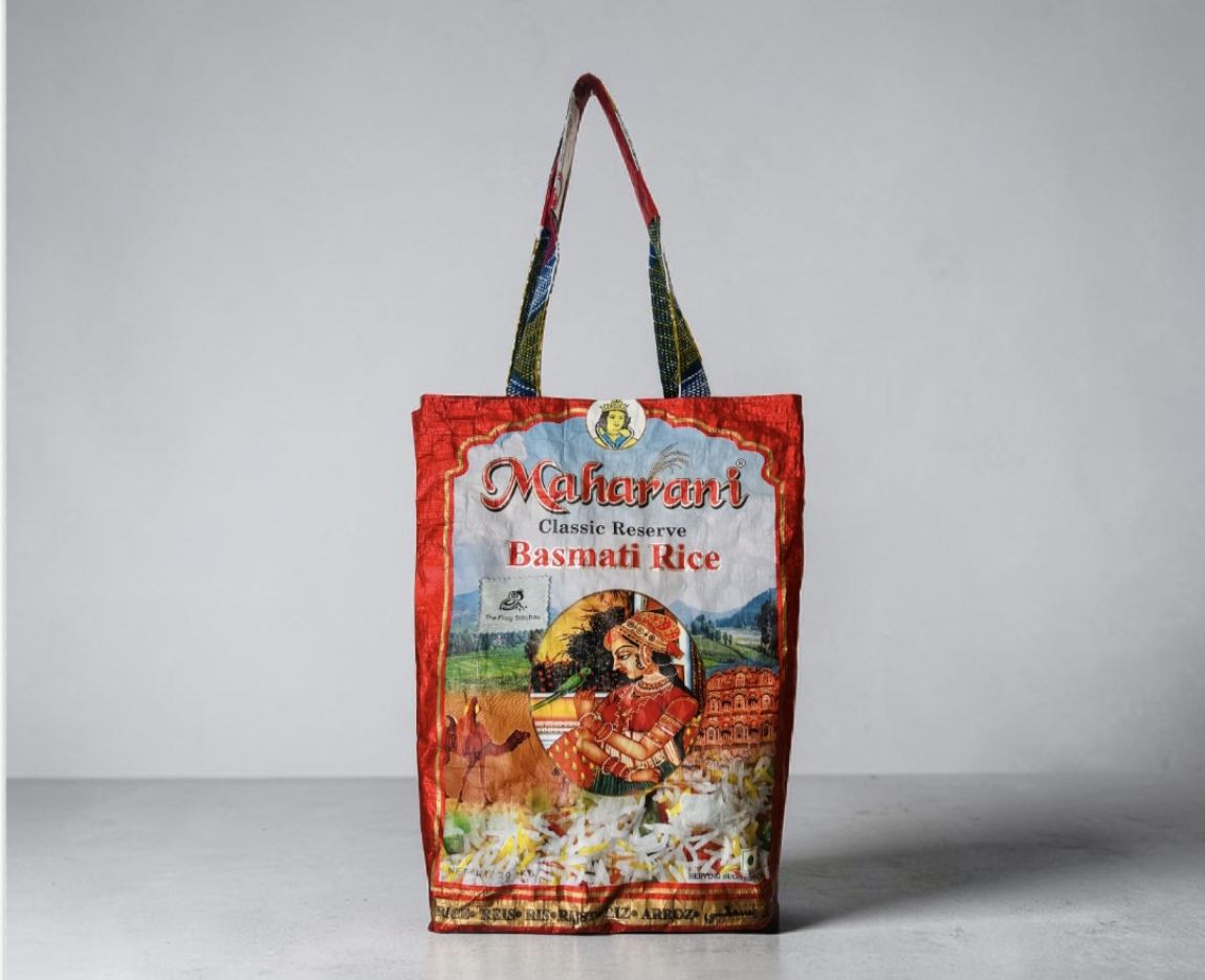Upcycled rice bag collection
