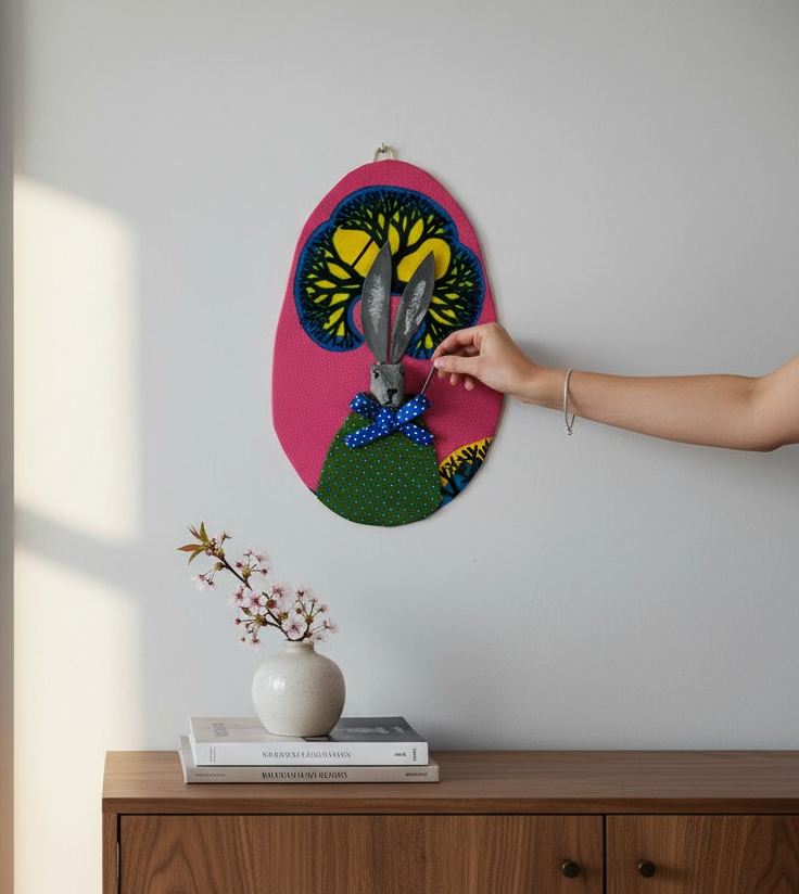Handmade fabric wall ornament
